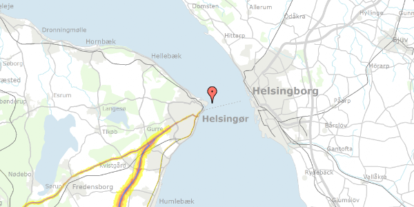 Trafikstøjkort på Kronborg 40, 3000 Helsingør