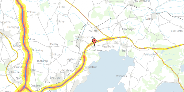 Trafikstøjkort på Kaløvigparken 21, 8543 Hornslet