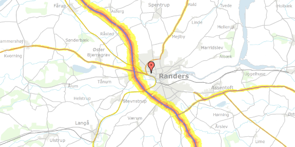 Trafikstøjkort på Fyensgade 3, 7. 38, 8900 Randers C