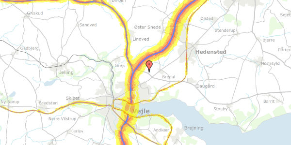 Trafikstøjkort på Stiftsvej 11, st. , 7100 Vejle