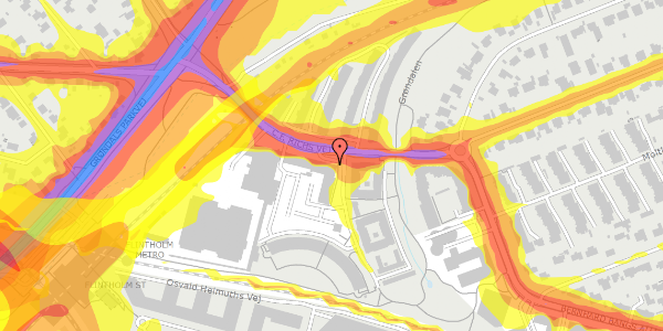 Trafikstøjkort på C.F. Richs Vej 103, 2. , 2000 Frederiksberg