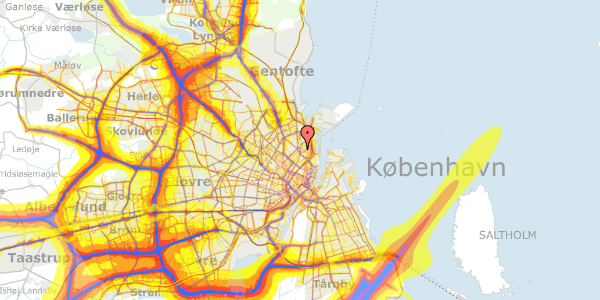 Trafikstøjkort på Slagelsegade 1, 2. th, 2100 København Ø