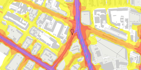 Trafikstøjkort på Glasvej 27, 1. th, 2400 København NV