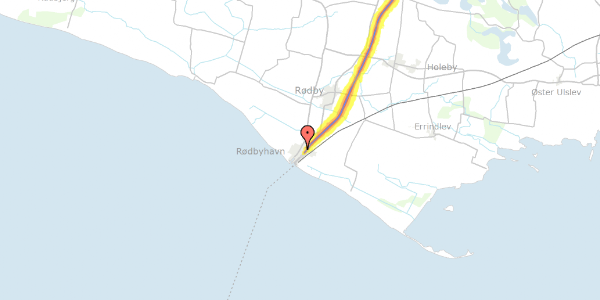 Trafikstøjkort på Havnegade 37A, 4970 Rødby