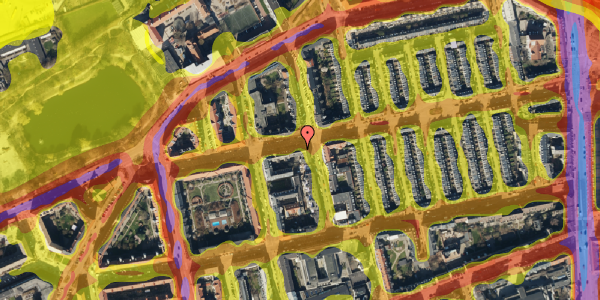 Trafikstøjkort på Kildevældsgade 69, 4. th, 2100 København Ø