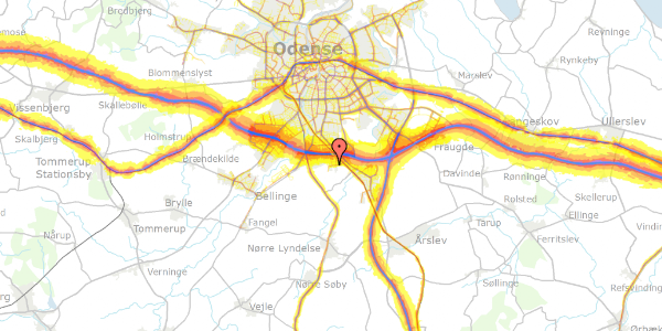 Trafikstøjkort på Energivej 25, 5260 Odense S