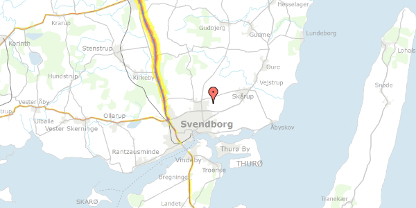 Trafikstøjkort på Svalbardvej 3D, 5700 Svendborg