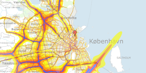 Trafikstøjkort på Odensegade 5A, 2100 København Ø