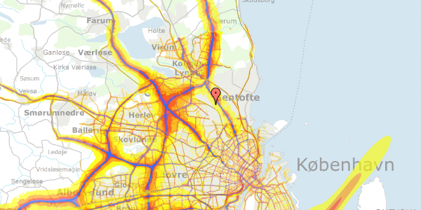 Trafikstøjkort på Vangedevej 132, 2820 Gentofte