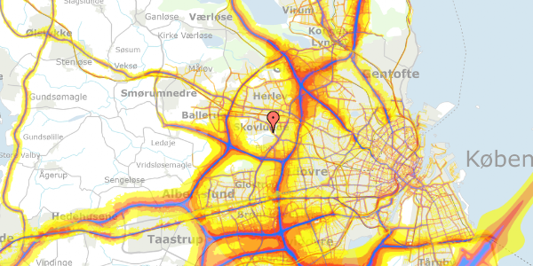 Trafikstøjkort på Heimdalsvej 14, 2740 Skovlunde