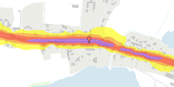 Trafikstøjkort på Svendborgvej 79, 5762 Vester Skerninge