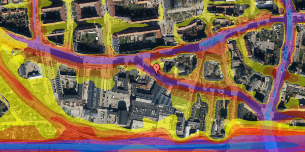 Trafikstøjkort på Annexstræde 21, kl. 49, 2500 Valby