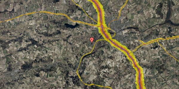 Trafikstøjkort på Lathyrusvej 34, 8870 Langå