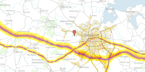 Trafikstøjkort på Bækkelunds Have 19, 5210 Odense NV