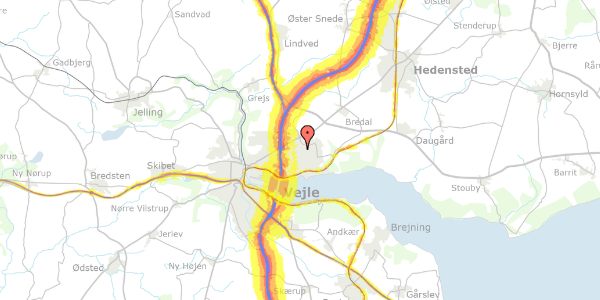 Trafikstøjkort på Hældagervej 155, st. 7, 7120 Vejle Øst