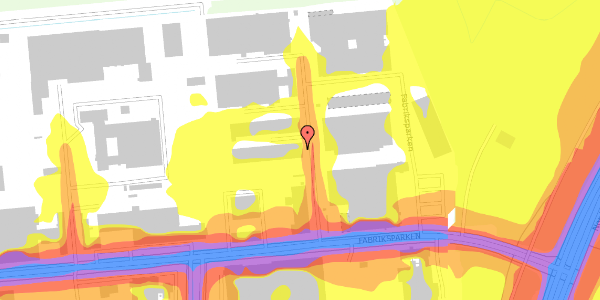 Trafikstøjkort på Fabriksparken 12B, 2600 Glostrup