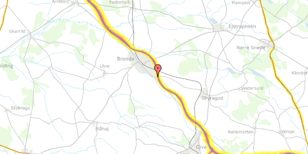 Trafikstøjkort på Fynsvej 5, 7330 Brande