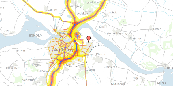 Trafikstøjkort på Vejrholm 49, 9220 Aalborg Øst