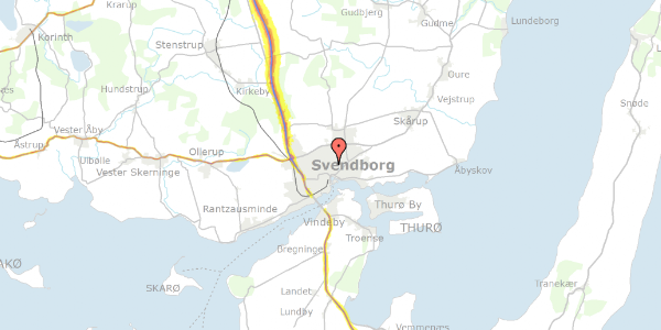 Trafikstøjkort på Tvedvej 13, 5700 Svendborg