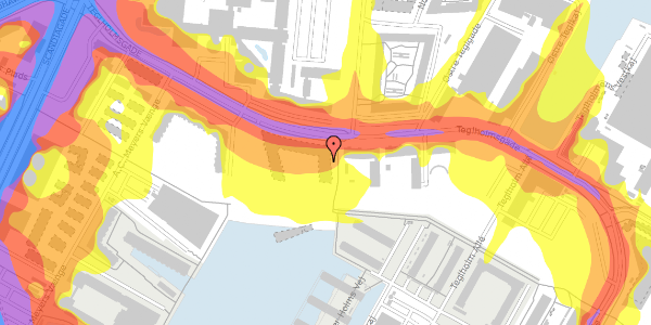 Trafikstøjkort på Teglholmsgade 14A, 4. th, 2450 København SV