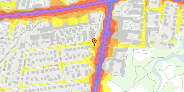 Trafikstøjkort på Dronningensvej 3, 2000 Frederiksberg