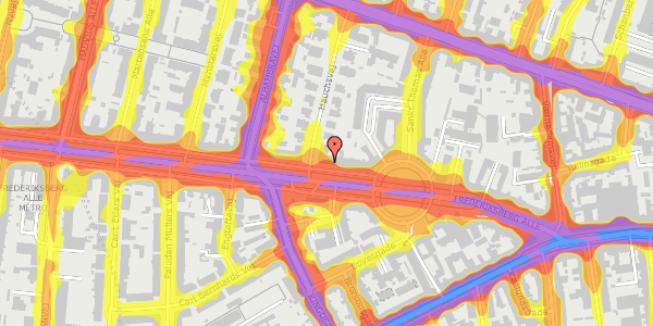 Trafikstøjkort på Frederiksberg Alle 34, 1820 Frederiksberg C