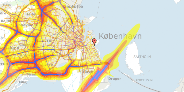 Trafikstøjkort på Lindgreens Allé 10D, 4. th, 2300 København S