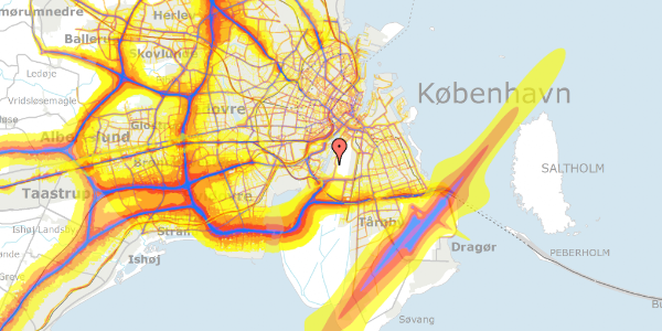 Trafikstøjkort på Nokken Hovedgaden 41, 2300 København S