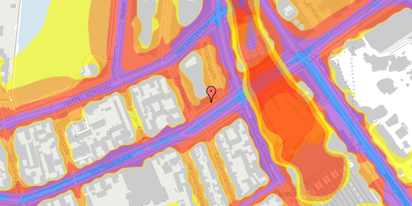 Trafikstøjkort på Vesterbrogade 8, 4. th, 1620 København V