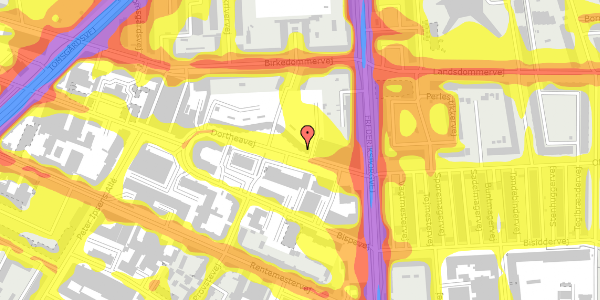 Trafikstøjkort på Dortheavej 2A, 3. th, 2400 København NV