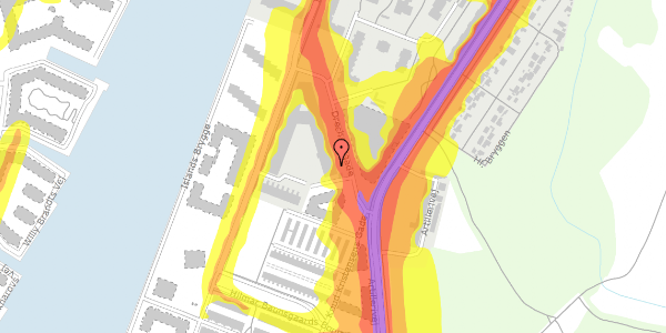 Trafikstøjkort på Drechselsgade 8B, st. tv, 2300 København S