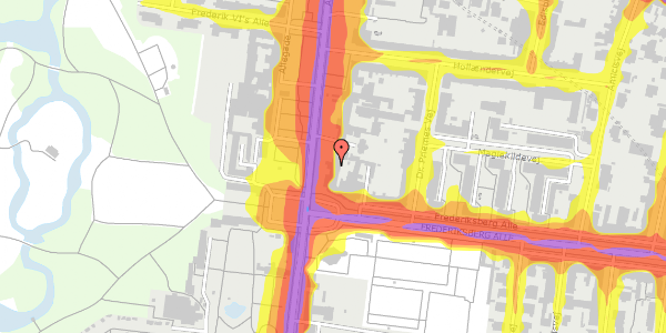 Trafikstøjkort på Allegade 4, 2000 Frederiksberg