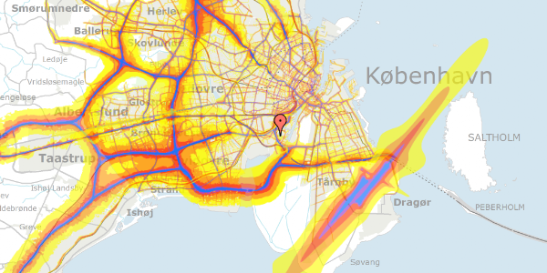 Trafikstøjkort på Scandiagade 25, 2450 København SV