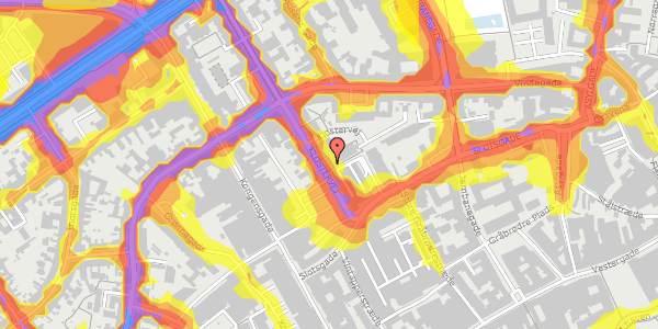 Trafikstøjkort på Klostervej 5, st. 1, 5000 Odense C