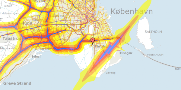 Trafikstøjkort på Richard Mortensens Vej 39, 3. 3, 2300 København S