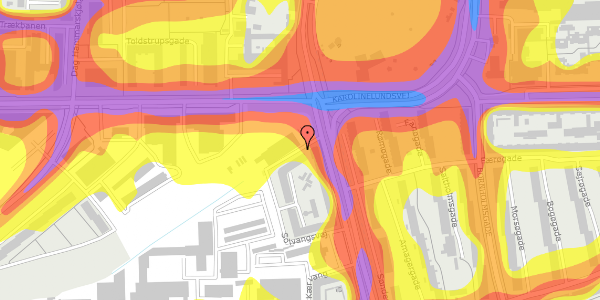 Trafikstøjkort på Solvangsvej 20B, 9000 Aalborg