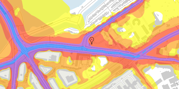 Trafikstøjkort på Kløvermarksvej 2, 2300 København S