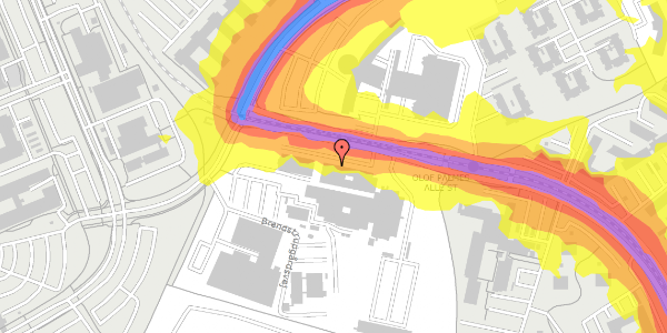 Trafikstøjkort på Olof Palmes Allé 47, 8200 Aarhus N