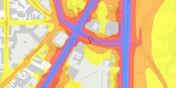 Trafikstøjkort på Universitetsparken 15, 5. , 2100 København Ø