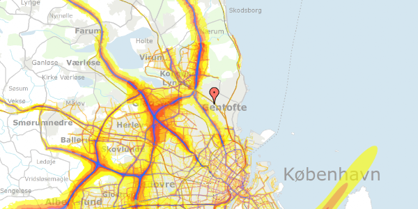 Trafikstøjkort på Gentoftegade 32, 2820 Gentofte