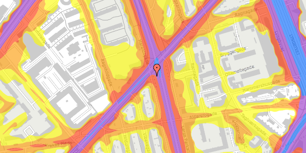 Trafikstøjkort på Lersø Parkallé 71, 2100 København Ø