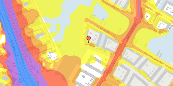 Trafikstøjkort på Thad Jones Vej 16, 1. th, 2450 København SV