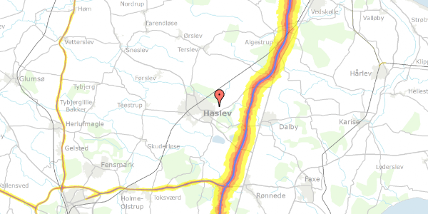 Trafikstøjkort på Hasselvej 4, st. 8, 4690 Haslev