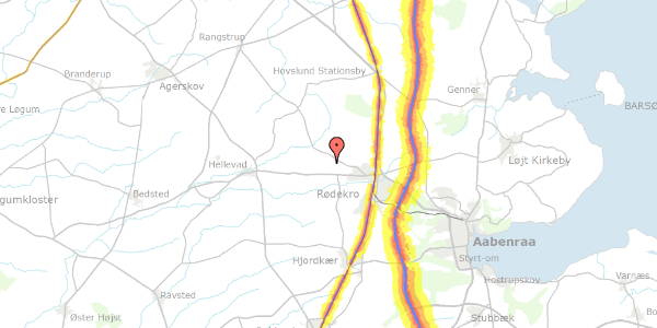 Trafikstøjkort på Hellevadvej 34, 6230 Rødekro