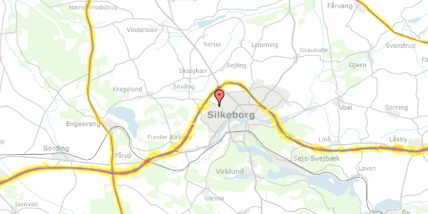 Trafikstøjkort på Balle Husevej 89, 8600 Silkeborg