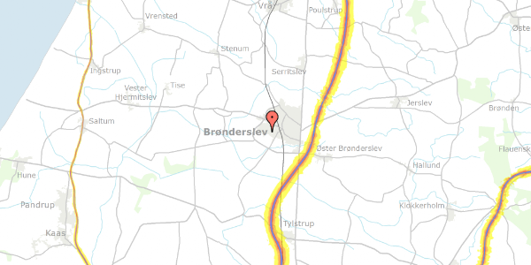 Trafikstøjkort på Hedeparken 5, 9700 Brønderslev