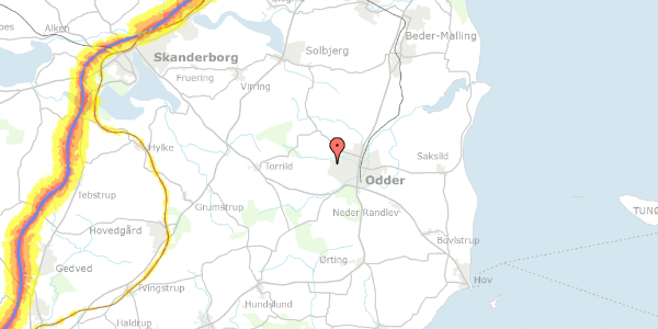 Trafikstøjkort på Høghus 3, 8300 Odder