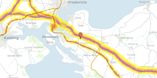 Trafikstøjkort på Kauslundevej 8, 5500 Middelfart