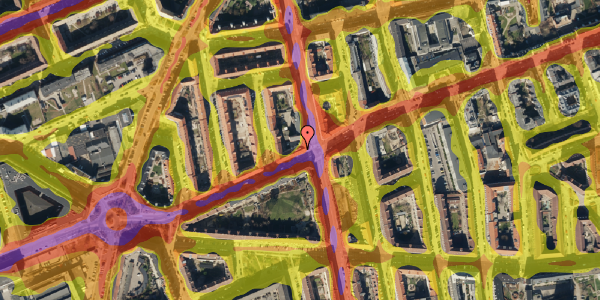 Trafikstøjkort på Nygårdsvej 50, st. mf, 2100 København Ø