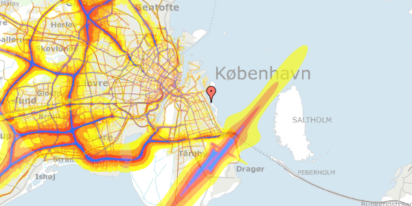 Trafikstøjkort på Amager Strandvej 110B, 3. th, 2300 København S